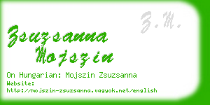 zsuzsanna mojszin business card